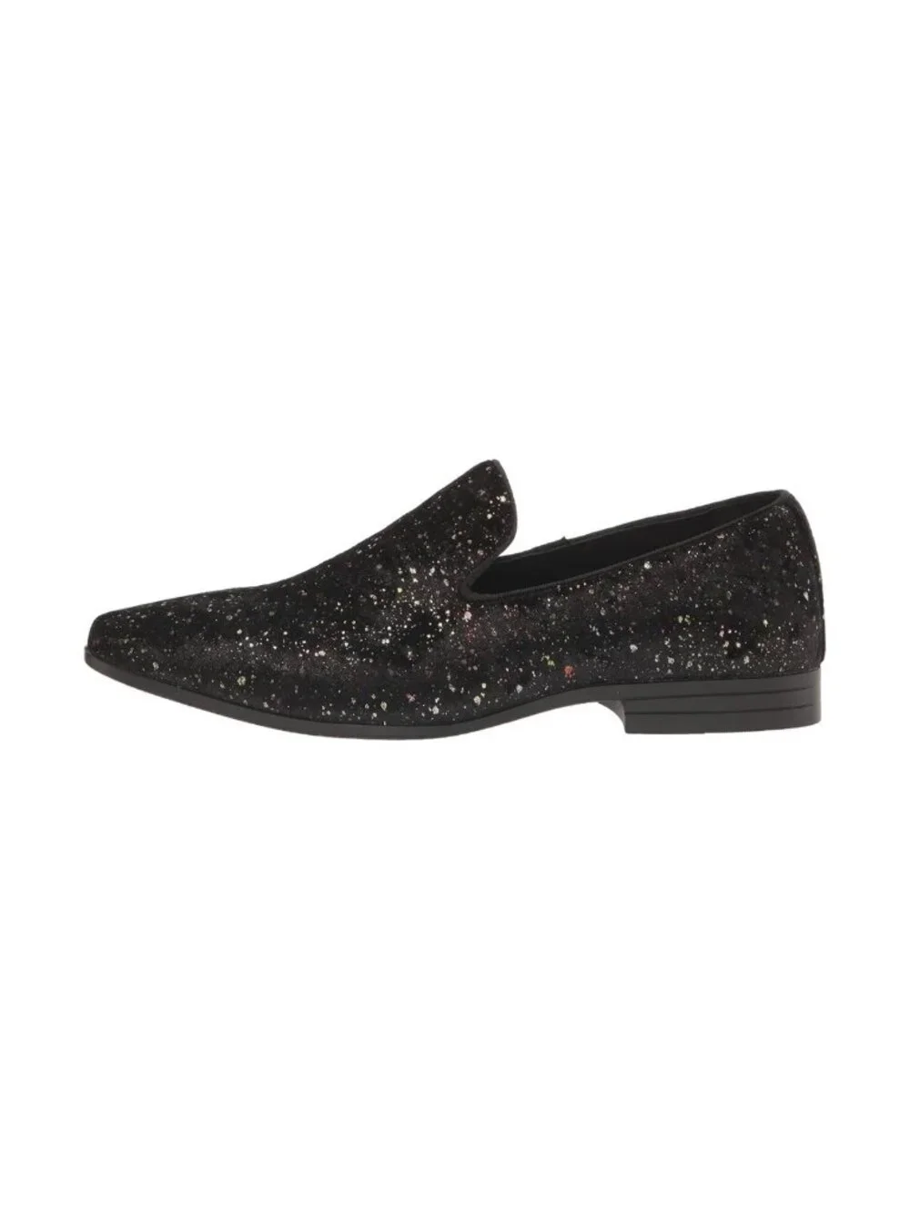 New Stacy Adams Stellar Black Glitter Slip-On Loafers Men’s